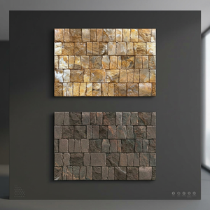 Carreaux muraux en céramique brillante gris pierre 12x18 300x450mm Effet goutte de pluie 3D pour la conception moderne des extérieurs et des façades - Product Image 6