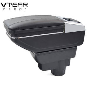 Vtear para Opel <span class=keywords><strong>Corsa</strong></span> Reposabrazos de la tienda central de almacenamiento caja de hilo rojo coche-estilo interior ABS brazo resto accesorios 11-13 - Product Image 3
