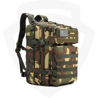 Doublesafe 45L Tactical Fashion Molle Assault Backpack 3 Day Bug Out Bag Hiking Camouflage Hunting PVC Zipper