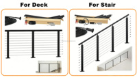 Poteau de garde-corps en acier inoxydable HJ pour terrasse, escalier, balcon, finition de surface pour système de garde-corps à câbles, kit de poteaux complet