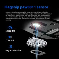 FURYCUBE G9 Souris de jeu ergonomique légère à six boutons PAW3311 sans fil tri-mode avec station de charge