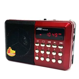 Vofullポータブル小型充電式バッテリーFmラジオ屋外USBMp3ラジオJOCミニラジオ