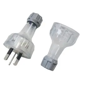 Australia 3 Pin transparente macho 10amp hombre recableado claro eléctrico con enchufe 240V 10A