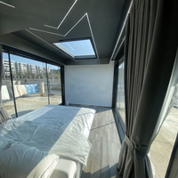 Maison préfabriquée en acier de 2 chambres à coucher avec caractéristiques en aluminium Maison capsule spatiale étanche