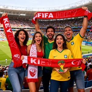 プロモーション新作カスタム<span class=keywords><strong>2026</strong></span>米国・カナダ・メキシコワールドサッカーカップトルコファンマフラークラブファン商品ワールドフットボールカップグッズ - Product Image 3