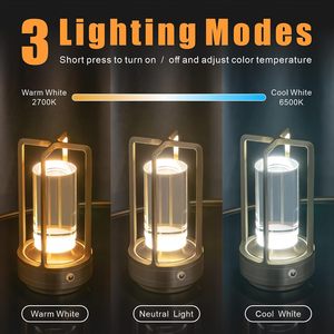 Lampe de bureau LED sans fil de style industriel en métal, commande tactile, design simple, lumière douce pour les yeux, intensité réglable, utilisation dans le salon - Product Image 3