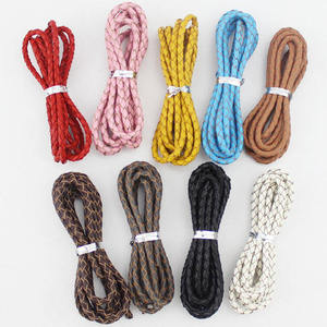 Wholesale Vintage Retro Round <b>Cord</b> 3mm 4mm 5mm 6mm 8mm Genuine Braided Leather <b>Cord</b> for Making Jewelry - Product Image 2