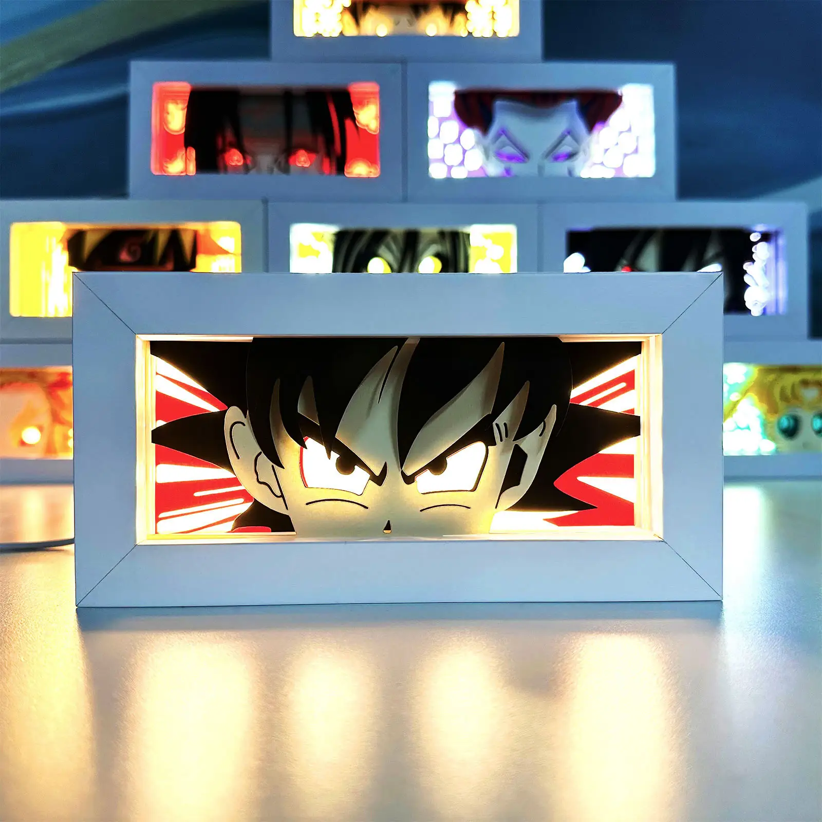 120 design haute qualité 3D Anime papier Sculpture nuit lampe à LED boîte à lumière sans télécommande pour la décoration de la maison