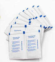 Lingettes nettoyantes sans alcool, lingettes antiseptiques jetables, emballage individuel pour trousse de premiers soins, nettoyage de la surface de la peau