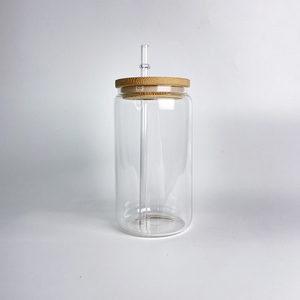 Paquete <span class=keywords><strong>de</strong></span> 50 Vasos <span class=keywords><strong>de</strong></span> Vidrio Transparente Esmerilado para Café Helado con Tapas <span class=keywords><strong>de</strong></span> Madera para Vinilo, Vaso <span class=keywords><strong>de</strong></span> Vidrio para Cerveza y Refrescos <span class=keywords><strong>de</strong></span> 16 oz para Impresión por Sublimación - Product Image 3