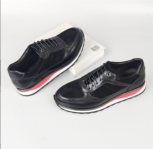 Men's Genuine <b>Leather</b> <b>Sneakers</b> Vintage British Style Slip-On Casual Shoes Fashion Design Footwear for Business Office Daily Wear - Product Image 3