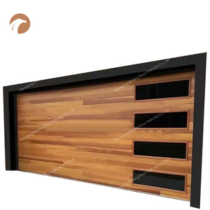 Puerta de garaje enrollable seccional residencial automática de madera de belleza 16x8 - Product Image 1