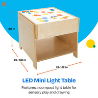 Table d'activités lumineuse LED pour la maternelle, table sensorielle avec mobilier interactif pour la maternelle, en bois, pour l'intérieur, pour les enfants