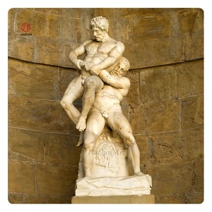 Figura griega clásica escultura de mármol Hércules y <span class=keywords><strong>Antaeus</strong></span> a la venta - Product Image 1