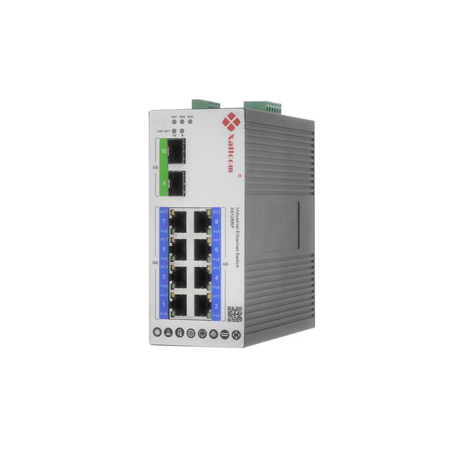 2 GE SFP Ports 8 GE Copper Ports Managed Industrial Network Switch with PoE 20Gbps Backplane IP40 Protection