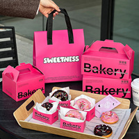 Boîte en papier soufflé biodégradable populaire sur Internet, sac personnalisé pour yaourt, beignets, dorayaki et produits de boulangerie