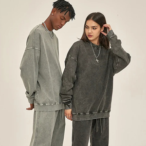 Yingling Valentine Stone Wash Sweat à capuche 100% coton Acid Wash Sweat à capuche personnalisé surdimensionné col rond - Product Image 1