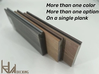 Planches de terrasse en WPC co-extrudé, sol composite imperméable, grain de bois 3D, antidérapantes, rainurées, pour jardin et terrasse