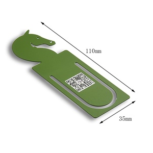 Private Label Green Horse Shape Hollow Out Silkscreen Printing Metal <b>Bookmark</b> - Product Image 4