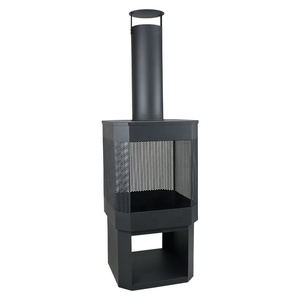 Camino in legno di vendita calda camino esterno in metallo camino a carbone in acciaio per esterni con corpo in rete <span class=keywords><strong>e</strong></span> negozio di tronchi produttore di Firepit - Product Image 5