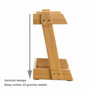 High Quality Bamboo Makeup Organizer 2 Layer Cosmetics Organizer Bathroom <b>Shelves</b> - Product Image 3