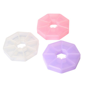 Boîte ronde à 8 compartiments avec couvercle intérieur, en plastique PP transparent, pour rangement de bijoux, outils de manucure et de salon de beauté - Product Image 5