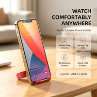 Support de téléphone portable universel pliable et léger pour PC, avec coussinet adhésif pour bureau et lit, forte stabilité, idéal pour regarder des vidéos