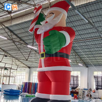 Modèles de Père Noël gonflables géants personnalisés de 7,5 m pour les décorations de Noël