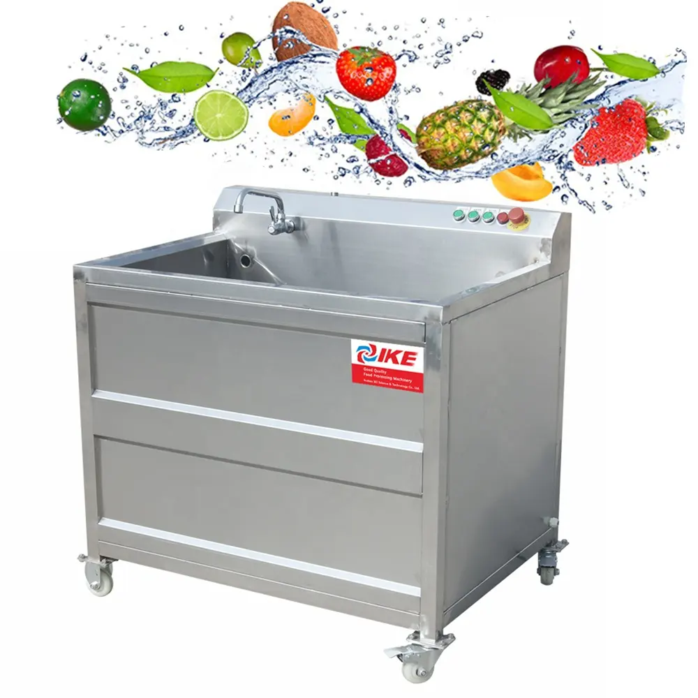 Machine de nettoyage de fruits automatique IKE fournie 220V ISO Machine à laver à bulles de fruits légumes rondelle de fruits acier inoxydable 304