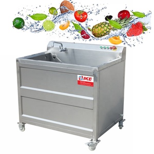 Máquina automática de limpeza de frutas IKE fornecida ISO 220V Máquina de lavar bolhas de frutas vegetais Lavadora de frutas em aço inoxidável 304