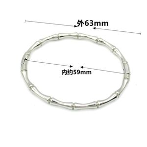 Bamboo Joint Stainless Steel <b>Bangle</b> Bracelet Elegant Round Ring Minimalist Design Fashion Jewelry for Women and <b>Men</b> - Product Image 2