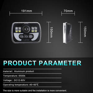 Faros LED Cuadrados de 7 Pulgadas para Automóvil, 5x7, 40W, Luz Alta/Baja, IP68 Impermeables, 12V, Forma de Bombilla H4, 6000K, Ajuste Universal - Product Image 2