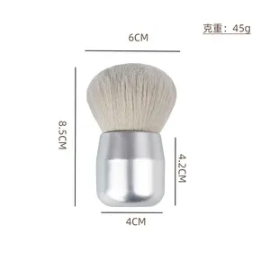 1 cepillo para polvo de uñas con mango plateado, cepillo grande de cerdas suaves para limpieza de manicura, herramienta profesional para decoración de uñas acrílicas - Product Image 5