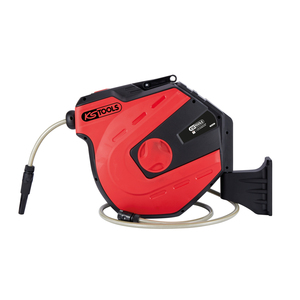 Enrouleur de tuyau d'arrosage mural de 30m, acier, métal, plastique, laiton, matériaux en PVC, connecteur standard CNS pour ressort - Product Image 1