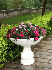 Vaso da Fiori Vintage Minimalista per Balcone, Decorazione da Esterno per Cortile, Grande Vaso a Piedistallo, Scultura Ornamentale per Matrimoni - Product Image 4