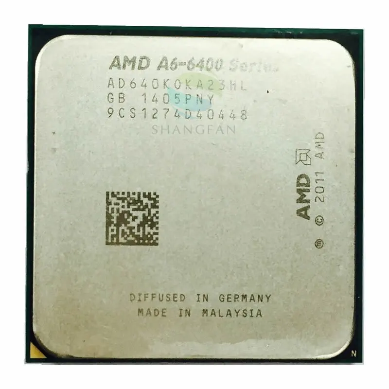 Per AMD A6-Series A6-6400K A6 <span class=keywords><strong>6400</strong></span> A6 6400K A6 6400B 3.9G 65W Dual-Core CPU Processore AD640KOKA23HL/AD640BOKA23HL Presa FM2