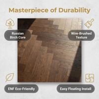 Parquet contrecollé en chêne russe style noyer noir, qualité A+, 14 mm, brossé, finition UV mate, Piso De Madera