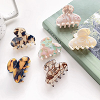 Mini pinces à cheveux en acétate en gros, style français, vintage, à motif floral
