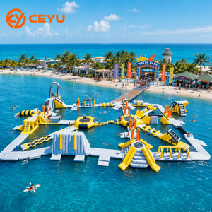 Ceyu <span class=keywords><strong>Parc</strong></span> aquatique gonflable commercial <span class=keywords><strong>de</strong></span> plage avec toboggan flottant, trampoline d'escalade et structure gonflable jaune pour adultes, idéal pour centres <span class=keywords><strong>de</strong></span> loisirs tropicaux, vente en gros - Product Image 1
