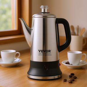 เครื่องชงกาแฟไฟฟ้า Vevor แบบ Percolator ขนาด 12 ถ้วย ทำจากสแตนเลส 304 พร้อมฟังก์ชั่นอุ่นร้อน - Product Image 2