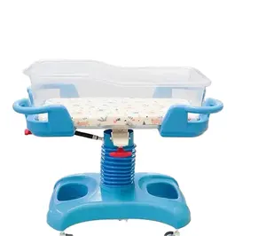 عربة نقل الأطفال الرضع الأعلى مبيعًا النسخة المطورة من ABS الفولاذ مع ارتفاع قابل للتعديل مضادة للانزلاق للاستخدام في المستشفيات الطبية مزودة بسرير لحديثي الولادة