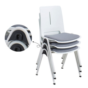 Chaise de conférence empilable moderne, siège de visiteur pour salle de réunion scolaire avec housse amovible pour hôtel, bureau, salle - Product Image 5