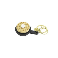 Porte-clés Fidget Clicker 3D en forme de gaufre, clé de clavier simulée pour petit-déjeuner, jouet anti-stress pour les doigts, vente en gros, personnalisable