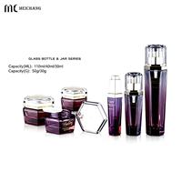 Ensemble d'emballages en verre géométrique hexagonal pour soins de la peau, 30g, 50g, 30ml, 40ml, 110ml, design ergonomique pour les marques de soins de la peau haut de gamme