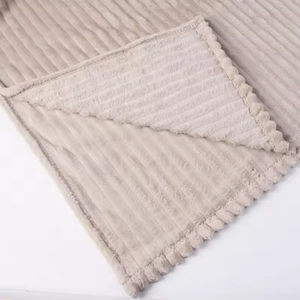 Chăn nỉ flanel siêu mềm, thiết kế màu trơn hiện đại, nhuộm sọc, chăn mềm mại - Product Image 5