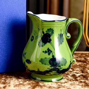 Pichet à lait en porcelaine florale européenne vintage avec poignée et bordure dorée, cruche à crème en céramique pour table à manger, décoration d'intérieur, cadeau - Product Image 1