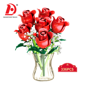 Ensemble <span class=keywords><strong>de</strong></span> blocs <span class=keywords><strong>de</strong></span> construction <span class=keywords><strong>de</strong></span> fleurs <span class=keywords><strong>de</strong></span> rose DIY, bouquet artificiel avec gypsophile, décoration d'intérieur, <span class=keywords><strong>jouet</strong></span> <span class=keywords><strong>de</strong></span> construction artisanal, cadeau <span class=keywords><strong>de</strong></span> la Saint-Valentin - Product Image 1