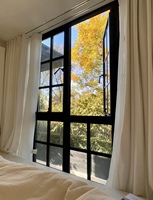 Ventana de Acero con Toldo, Fabricante de Ventanas de Acero Negras Personalizadas, Estilo Francés Moderno, Marco Delgado, Insonorizadas y Térmicas para Apartamentos