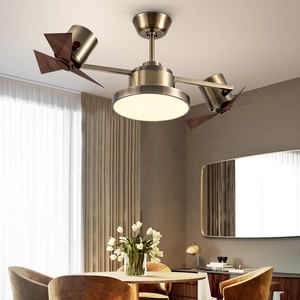 Thiết Kế Thời Trang 43 Inch Màu Đen Trắng Bronze Màu Abs Lưỡi Đôi Đầu 110V 220V AC Quạt Trần Với Ánh Sáng Điều Khiển Từ Xa - Product Image 3