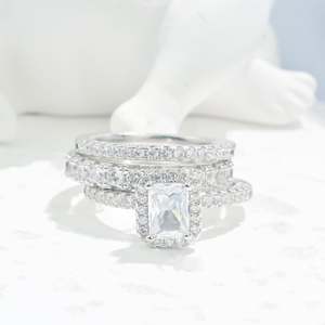 แหวนเพชรสีทองล้วนของผู้หญิงสำหรับโอกาสพิเศษขายส่ง925 - Product Image 1